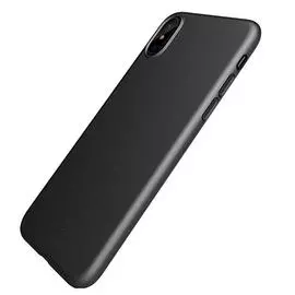 Чехол-накладка ультратонкий 0.3mm для Apple iPhone X (10) силикон (черный)
