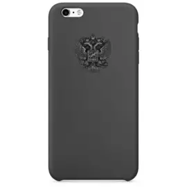 Чехол-накладка Vanitist Soft touch с гербом РФ "Антик-серебро" для Apple iPhone 6/6S (черный)