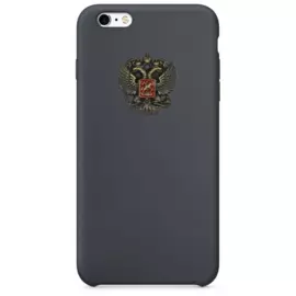 Чехол-накладка Vanitist Soft touch с гербом РФ "Антик-золото" для Apple iPhone 6/6S (черный)