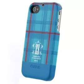 Чехол-накладка Zenus Masstige check print Bar для Apple iPhone4/4S натуральная кожа (голубой)