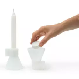Doiy Подсвечник двусторонний Duo Taupe силикон белый