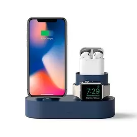Док-станция Elago Charging Hub 3 в 1 для AirPods/iPhone/Apple Watch (EST-TRIO-JIN) (синий)