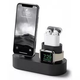 Док-станция Elago Charging Hub 3 в 1 для AirPods/iPhone/Apple Watch (EST-TRIO-DGY) (темно-серый)
