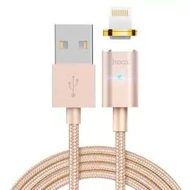 Кабель Hoco U16 магнитный (USB) на (Lightning) 120см (золотой)