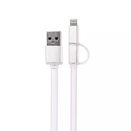 Кабель Remax Yards 2 в 1 с (USB) на (Lightning) или (micro USB) 100см (белый)
