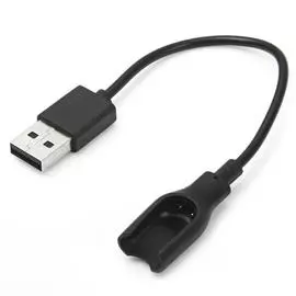 Кабель (USB) для зарядки фитнес браслета (Xiaomi Mi Band 2) 15см (черный)