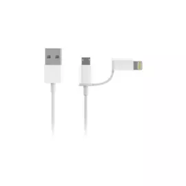 Кабель Xiaomi ZMI 2 in 1 USB Lighting/Micro MFi 100 см (AL801) White