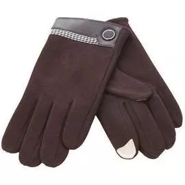 Перчатки для смартфона iCasemore кашемировые с кнопкой (коричневые)