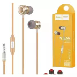 Проводная стерео-гарнитура Hoco M16 120 cm универсальная (вкладыши с микрофоном и пультом) золотистый