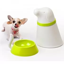 Qualy Контейнер+миска для собаки Pupp белая