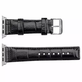 Ремешок кожаный The Core Leather Band для Apple Watch Series 1/2 42mm Crocodile (black)