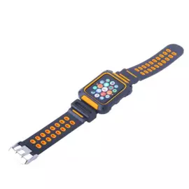 Ремешок силиконовый COTEetCI W31 PC&amp;Silicone Band Suit WH5252-BO-42 для Apple Watch 42mm (Черно-оранжевый)