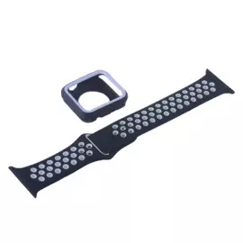 Ремешок силиконовый COTEetCI W32 Sports Band Suit WH5253-BK+WH-38 для Apple Watch 38mm Черно-белый