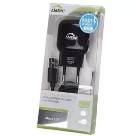 Сетевое зарядное устройство Isitec USB 2A + кабель micro USB (черный)