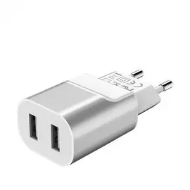 Сетевой блок питания HOCO (C47A) Metal 2 USB Port 2.1A (серебряный)