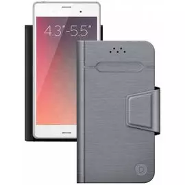 Универсальный чехол Deppa Wallet Fold 5.5-6.5" полиуретан (серый)