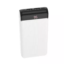 Универсальный внешний аккумулятор Hoco J59A 20000 mAh USBx2 2.0A/Type-C c дисплеем пластик (белый)