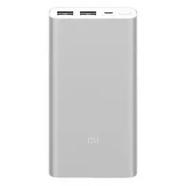 Универсальный внешний аккумулятор Xiaomi Mi Power Bank 2i 10000 mAh, 2.4 А, USBx2 металл (Silver)