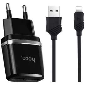 Зарядное устройство Hoco C12 Charger (2xUSB) 5W/2.4A черный