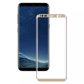 Защитное стекло Glass PRO (3D) Screen для Samsung Galaxy S8+ (SM-G955) цветное (золотая рамка)
