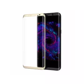 Защитное стекло Glass PRO (3D) Screen для Samsung Galaxy S8 (SM-G950) цветное (золотая рамка)