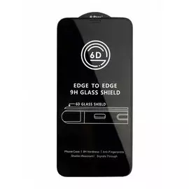 Защитное стекло Tempered Glass для Apple iPhone 12/12 Pro цветное (черная рамка)