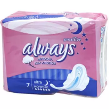 Always Сенсетив Ультра Найт Прокладки гигиенические 7 шт
