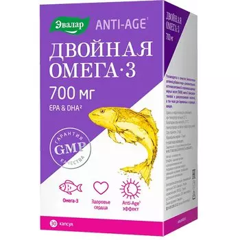Anti-Age Двойная Омега-3 Эвалар 700 мг капсулы 30 шт