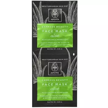 Apivita Маска для лица увлажняющая и освежающая Алое саше 8 мл 2 шт