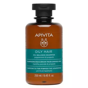 Apivita Шампунь балансирующий для жирных волос Мята Перечная-Прополис фл.250 мл