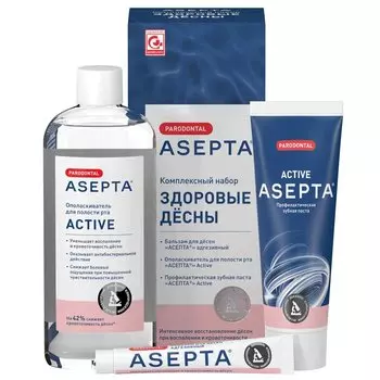 Asepta Parodontal Набор Здоровые десны бальзам + зубная паста + ополаскиватель