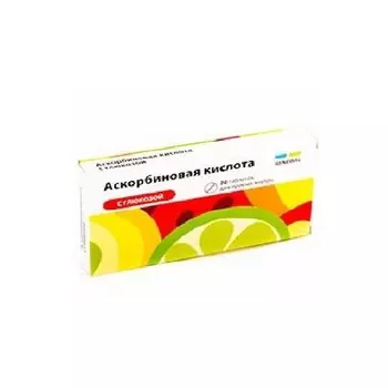 Реневал Аскорбиновая кислота с глюкозой 100 мг таблетки 40 шт