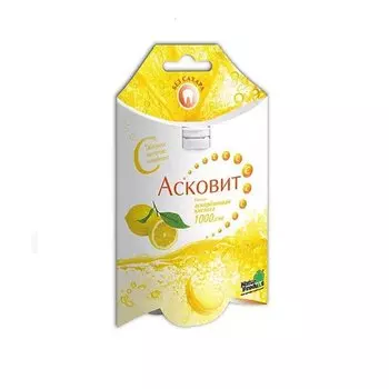 Асковит 1000 мг таблетки шипучие Лимон 10 шт