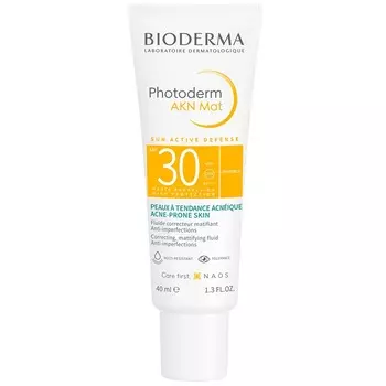 Bioderma Photoderm AKN Mat Эмульсия солнцезащитная SPF 30 матирующая 40 мл