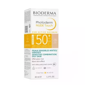 Bioderma Photoderm Флюид солнцезащитный SPF 50+ для жирной кожи Светлый тон 40 мл