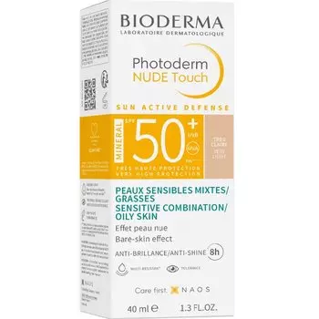 Bioderma Photoderm Флюид солнцезащитный SPF 50+ для жирной кожи Очень светлый тон 40 мл