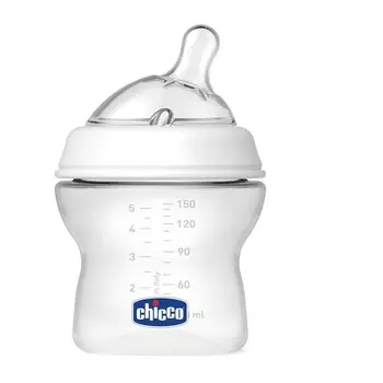 Chicco Natural Feeling Бутылочка с силиконовой соской с наклоном и флексорами 0+ 150 мл