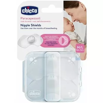 Chicco Накладка для соска силиконовая размер M/L 2 шт