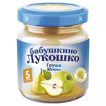 Детское питание Бабушкино Лукошко пюре Яблоко-Груша 100 г