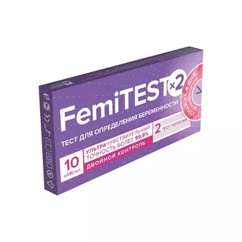 Femitest Тест на беременность тест-полоски 2 шт