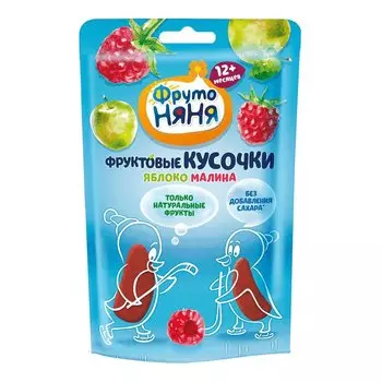 ФрутоНяня Фруктовые кусочки Яблоко-Малина 15 г