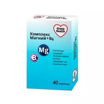 Gross Health Комплекс Магний+витамин B6 таблетки 40 шт