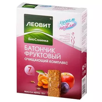 Леовит Худеем за неделю Батончик фруктовый Очищающий комплекс 7 шт