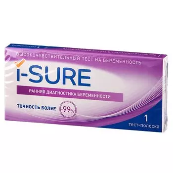 I-Sure Тест на беременность Высокочувствительный тест-полоска 1 шт
