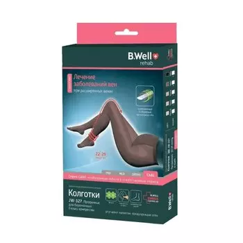 B.Well Care Колготки компрессионные для беременных JW-327 2 класс компрессии размер 4 Черные