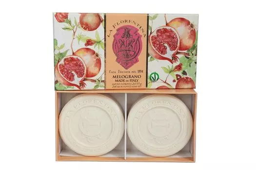 La Florentina Мыло туалетное твердое 115 г 2 шт Гранат