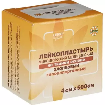 Leiko Plaster Лейкопластырь фиксирующий на тканой основе 4 см х 500 см 1 шт