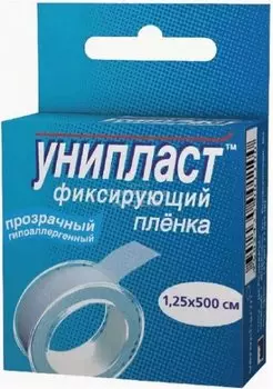 Унипласт Лейкопластырь фиксирующий на основе прозрачной пленки 1,25 см х 500 см 1 шт