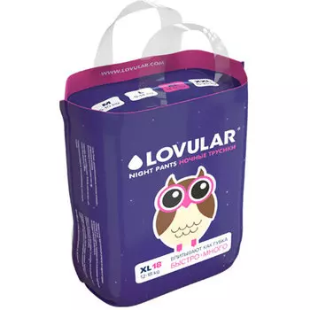 Ловулар Подгузники-трусики р.XL (12-17 кг) ночные для детей 18 шт