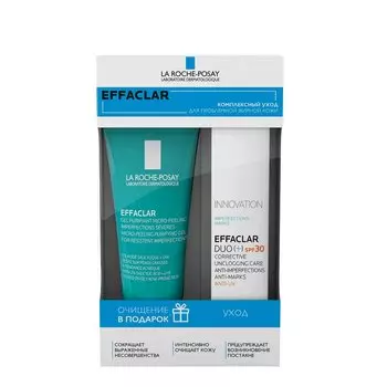 La Roche-Posay Effaclar Набор для проблемной кожи Гель очищающий 50 мл + Крем-гель Duo+ SPF 30 40 мл